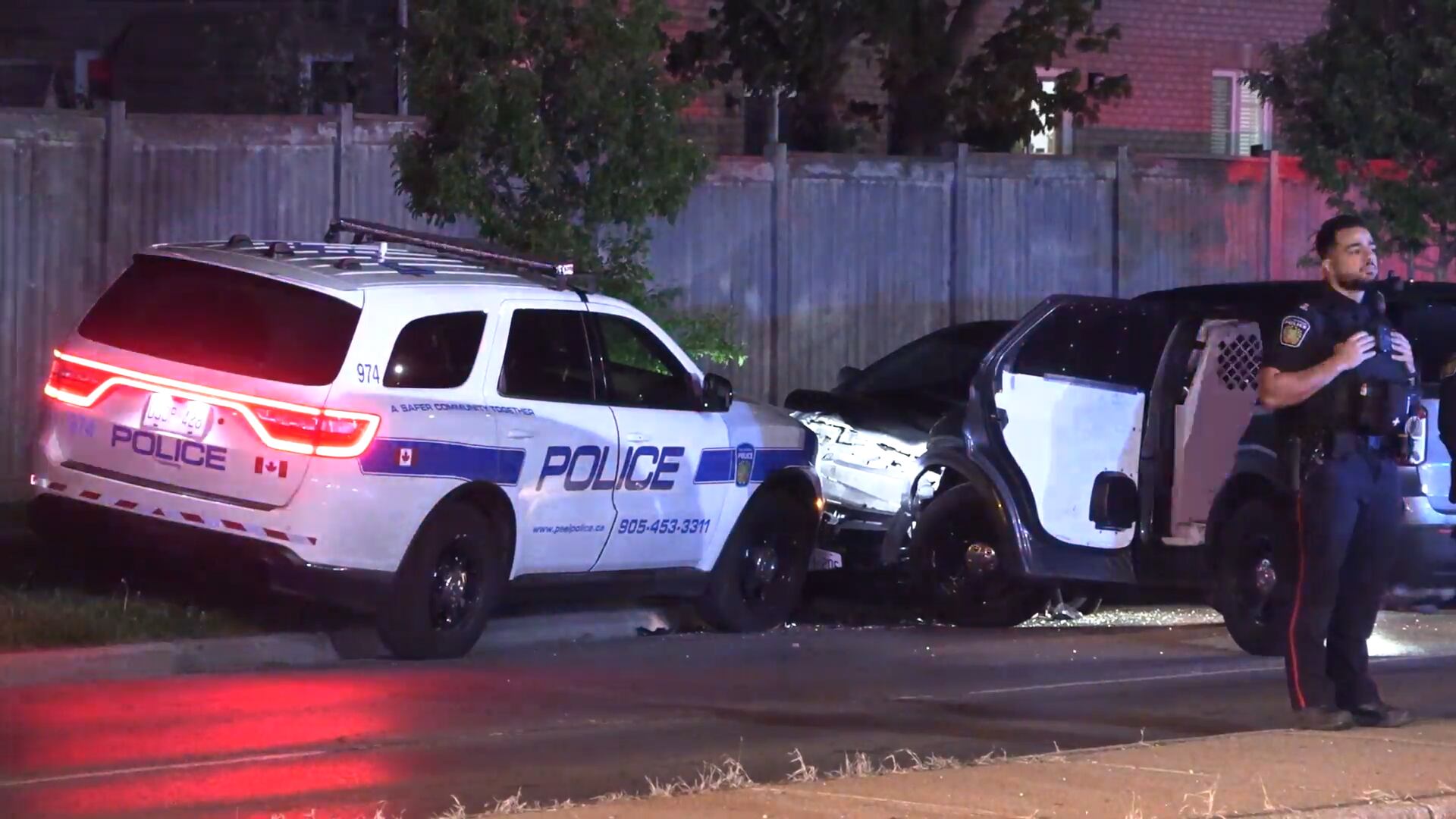 Vehicle fleeing Peel police involved in collision with cruiser in Brampton, driver hospitalized