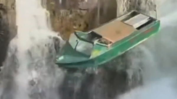 Captured on camera: Alberta man jumps off waterfall in jet boat
